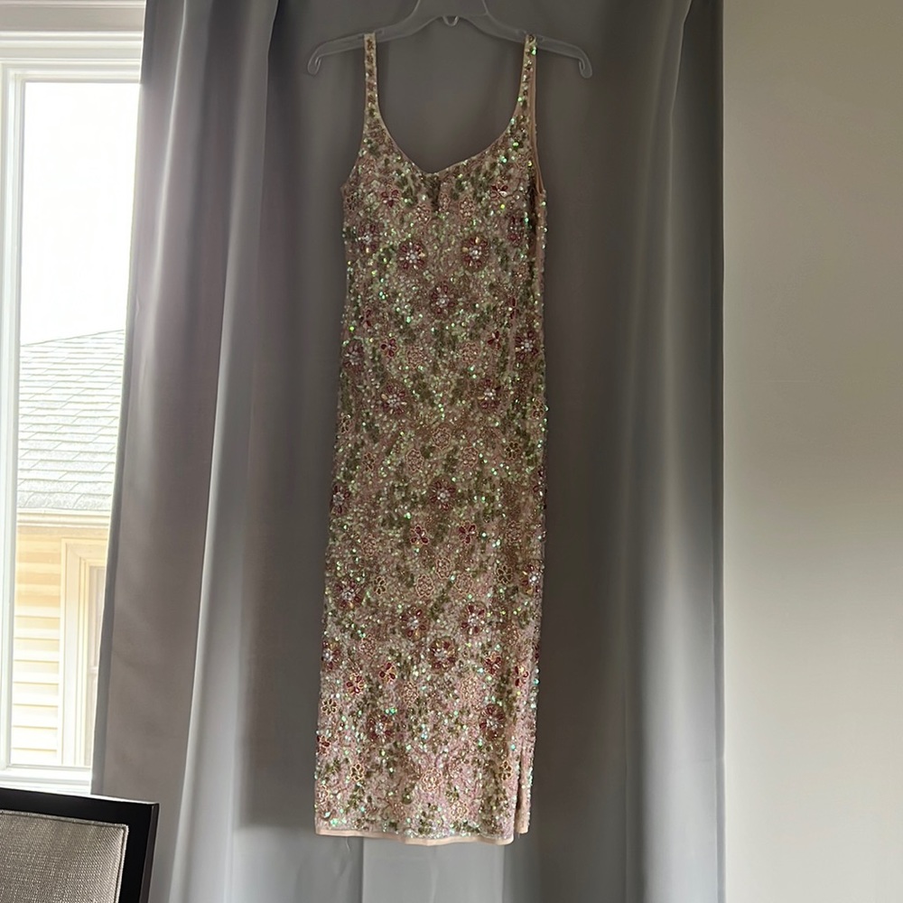 Mac Duggal Beaded MIDI Dress